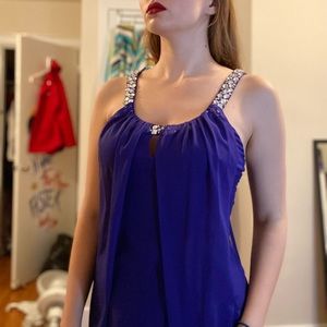 Vibrant Violet Chiffon Mini Dress